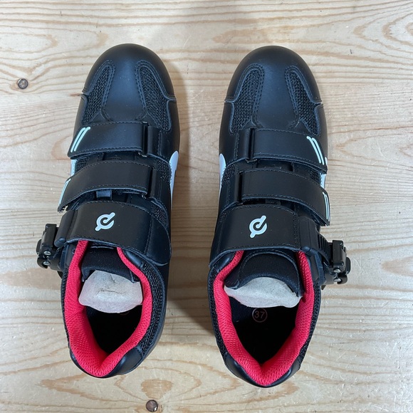 Peloton Cycling Spinning Shoes Size EU 37 / Women's US 6 Black Red PL-SH-B-37 - Picture 3 of 9